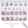 Nail Art Jewelry, Maillard Color Pearl Flat-Bottomed Diamond Steel Ball Diy Nail Jewelry Mixed