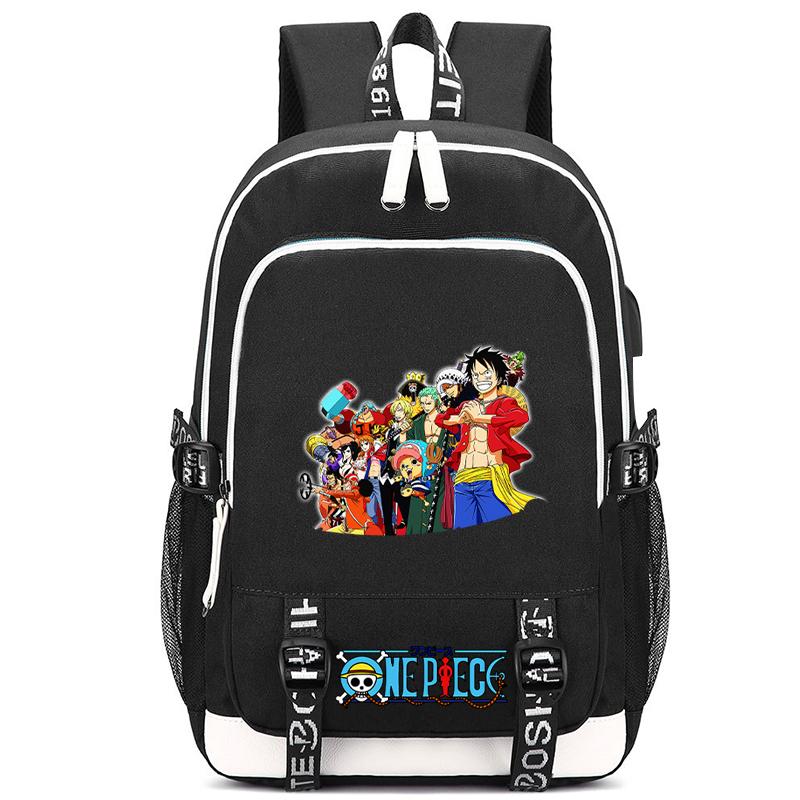 Anime One Piece Charge Versatile Bag Document Bag for Boy Girl Back To School Book Bag Large Capacity Student Goku Bag Men Women Leisure Travel Bag