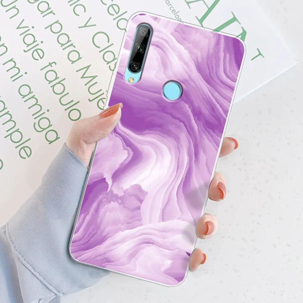 For Huawei Honor 9X Case Honor 9X STK-LX1 6.59" Watercolor Marble Transparent Cases For Honor9X Cover Honor 9 X Silicone Bumper