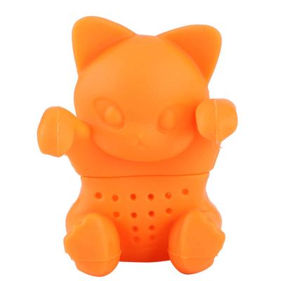 Lindo Colador Filtro de Hojas de Té Sueltas con Forma de Gato, Infusor de Té de Silicona, Accesorio para Hogar Oficina