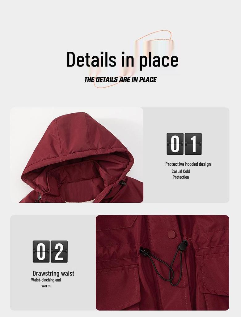 Girls' Fleece-Lined Cotton Parka - 2025 New Style