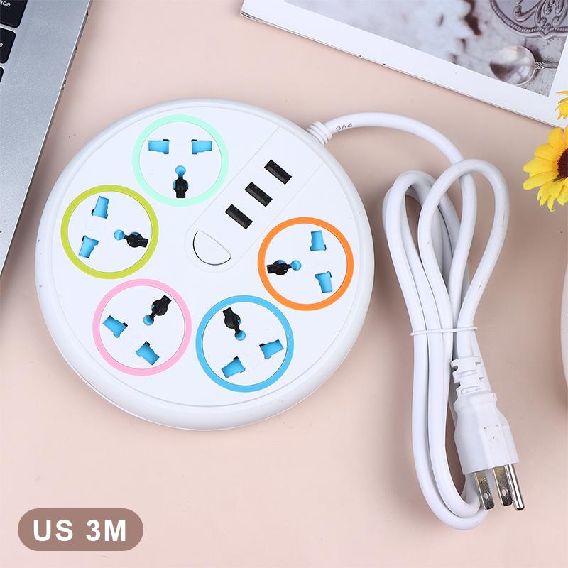 Priză Universală cu 2/3 Pini Tip EU/US, cu 5 Prize AC, 3 Porturi USB Tip-C, Cablu de Extensie 2/3/5M, Priză de Alimentare, Priză Electrică