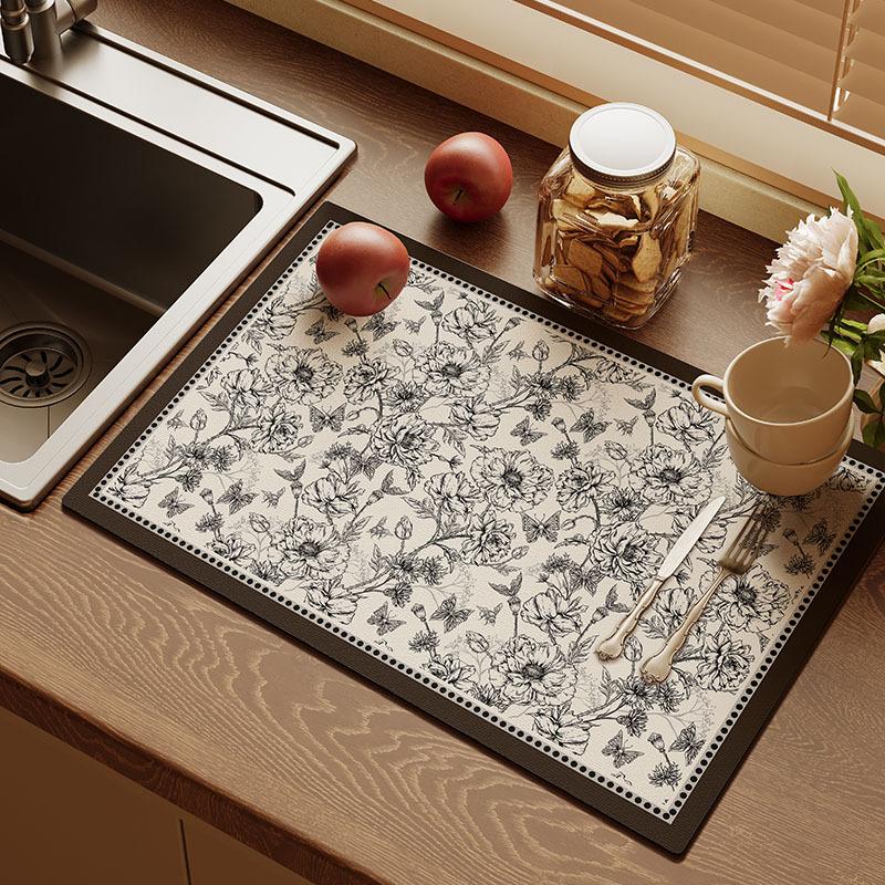 

Countertop Drain Spot Cushion Quality Diatom Mud Moisture-wicking Cushion Kitchen Sink Sink Bowls Bowls Chopsticks Desktop Cushion Bowls 30 * 45Cm