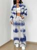 Retro Diamond Print Set for Women's Vintage In the New European and American Women's Outfit for Autumn and Winter