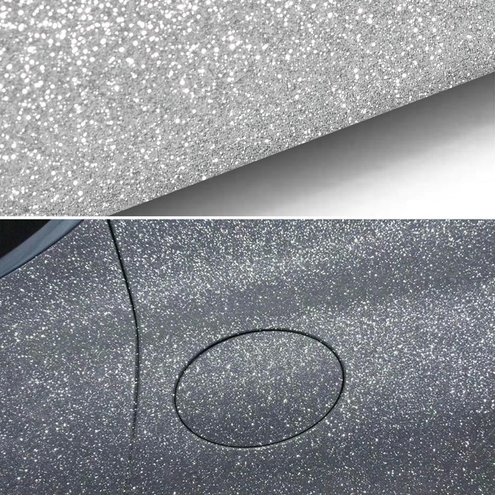 Super Diamond Silver Vinyl Wrap Film Motorcycle Car Styling Interior Decals Sheet Sparking Frosted Glitter Sticker 30cmX2m