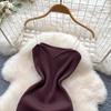 Light luxury sleeveless chain suspender knitted dress women's summer thin sexy A-shaped dress commuter high-end dress