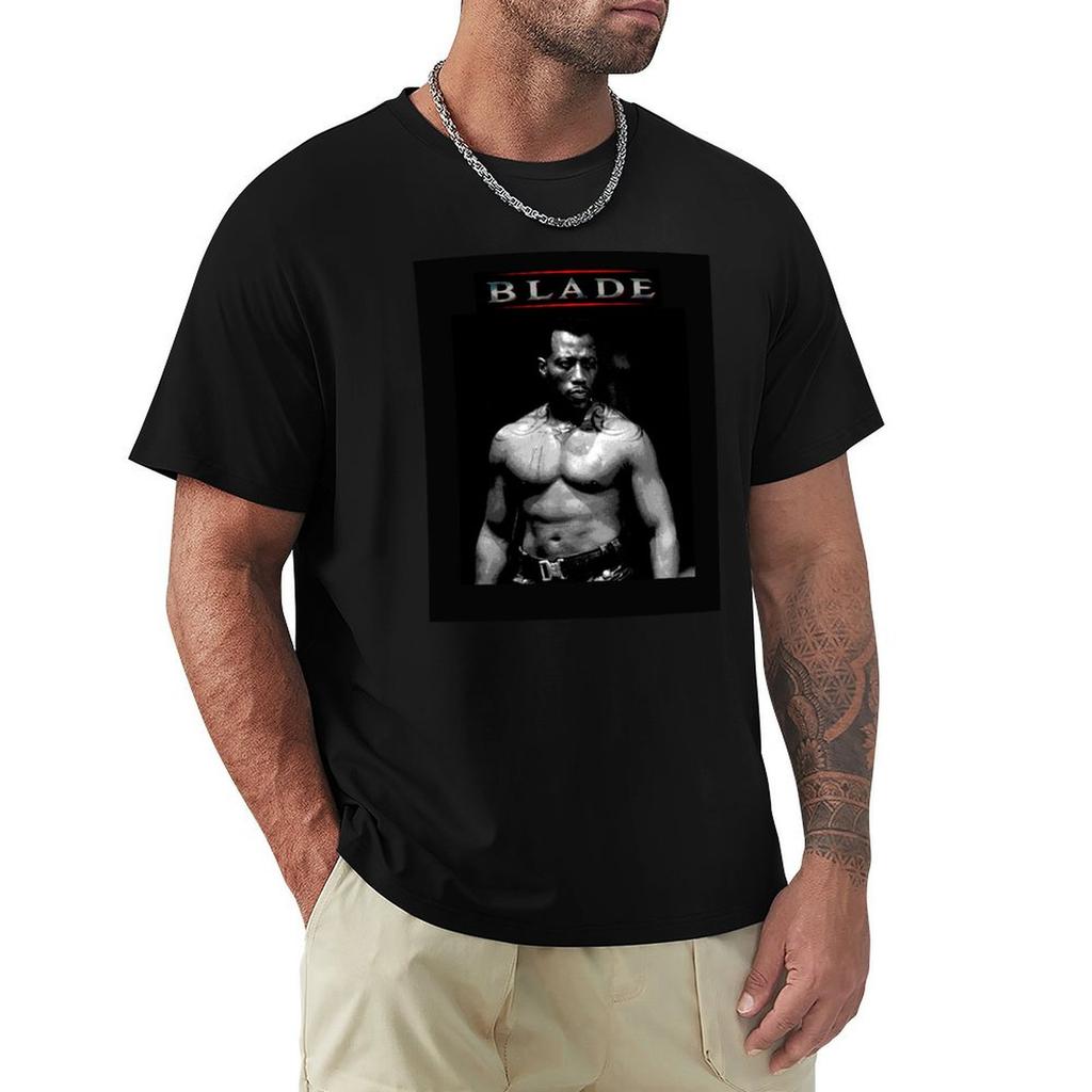 WESLEY SNIPES IN BLADE TShirt Man Clothes Kawaii Clothes Plain Black T Shirts Men