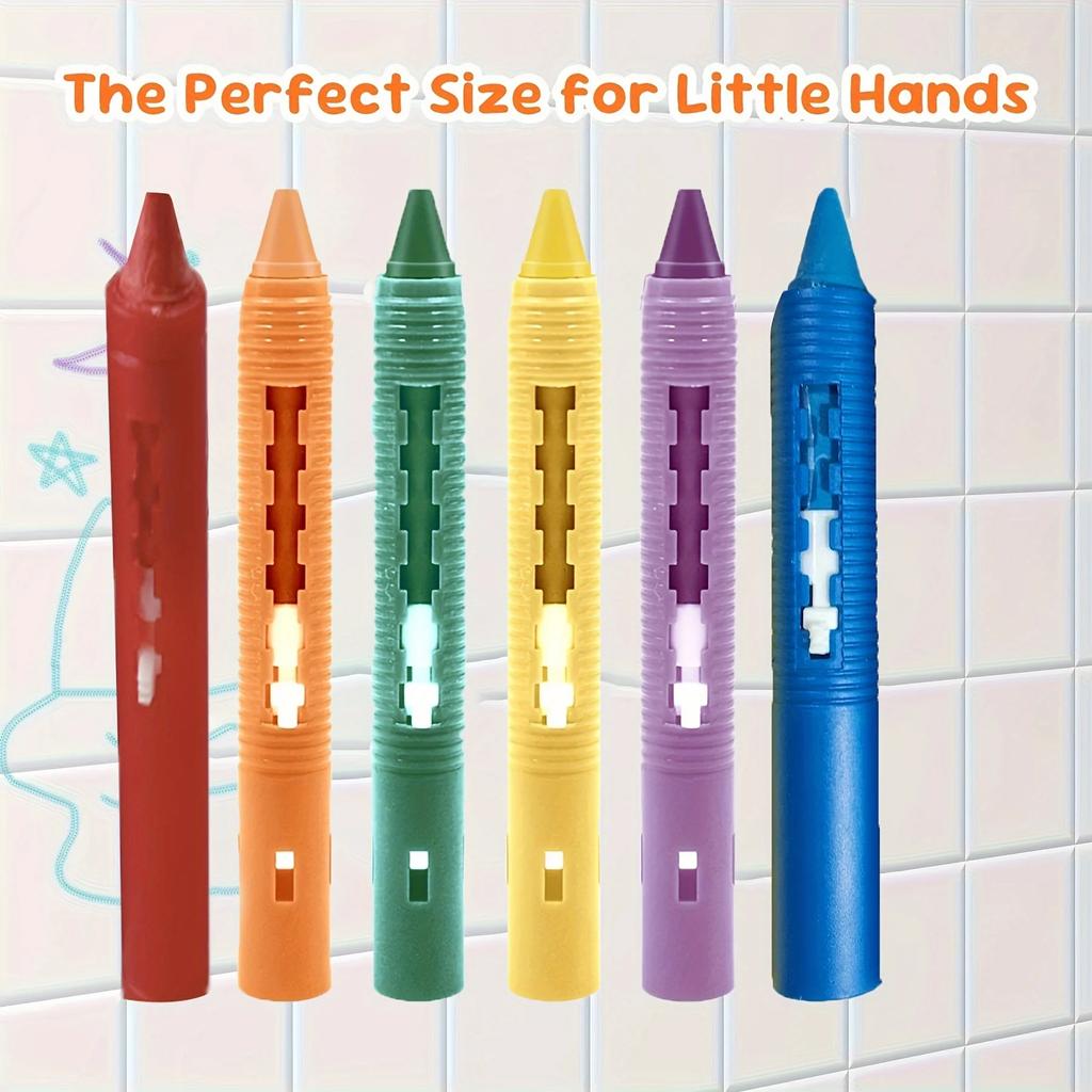 Washable Bath Crayons Set - Colorful, Easy-Clean Bathtub Markers for Youngsters, Fun Shower Art & Crafts