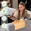 Bamboo Sofa Armrest Tray Foldable Sofa Cup Holder Anti-Slip Couch Arm Cup Holder Sofa Protection Armrest Tray for Cups Snacks