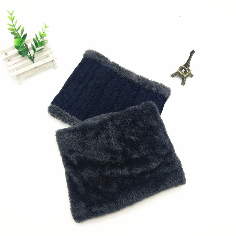Warm Fleece Scarf Men's Fashion Pullover Scarf Double Layer Thickened Outdoor Wool Neck Cover
