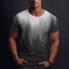 Men's Summer Gradient Print T-Shirt - Crew Neck, Short Sleeve, Athletic, Fitness-Friendly & Breathable