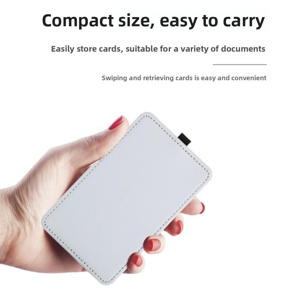New Black White Keychain Card Holders Rectangle Shape Multi-Functional Card Bag Card Storage Photo Sleeves Work Use