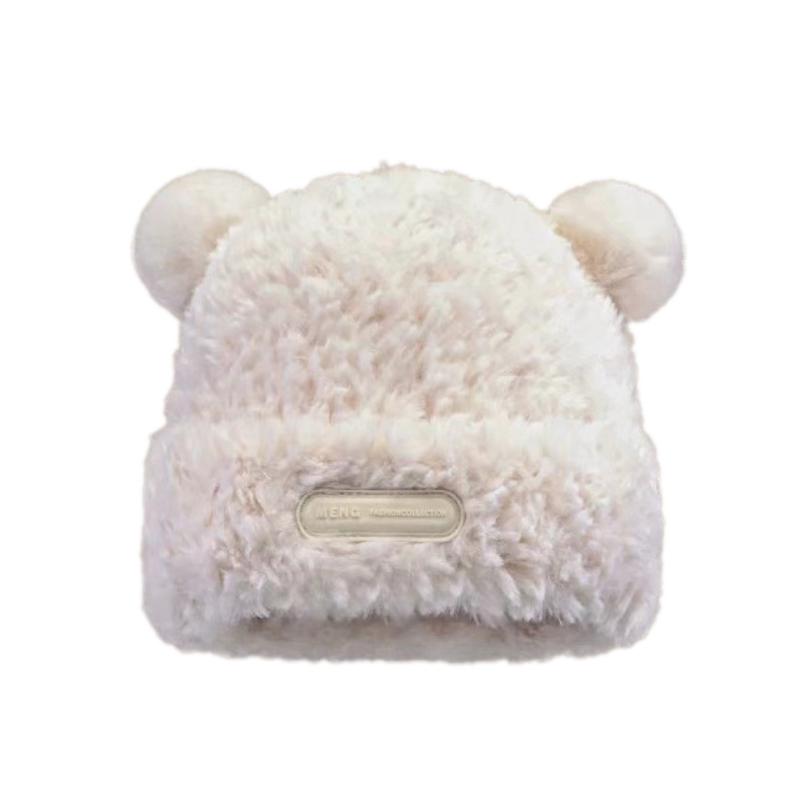 Adult Children Furry Ears Winter Hat Bear Hat New Year Winter Headwear