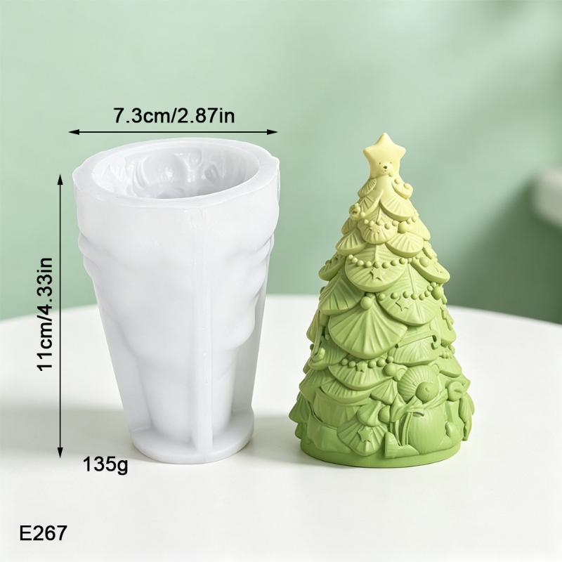Christmas Tree Silicone Mold Diy Aromatherapy Candle Plaster Resin Handmade Mould For Holiday Craft Making