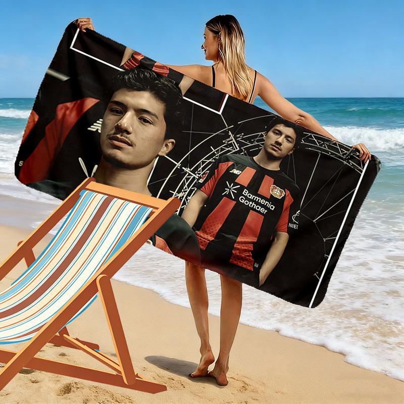 Ibrahim Maza Print Strandtuch, Großes Weiches Schnelltrocknendes Handtuch für Strand Camping Schwimmen