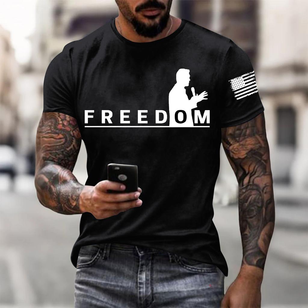 Men's Printed Short Sleeve T-Shirt Men's Loose Casual Short Sleeve Top