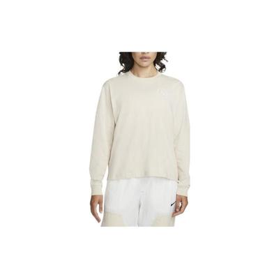 Solid Color Brand Logo Pattern Round Neck Breathable Pullover Knit Short Sleeve Drop Shoulder T-Shirt Women T-Shirt Sail-White DR9027-126