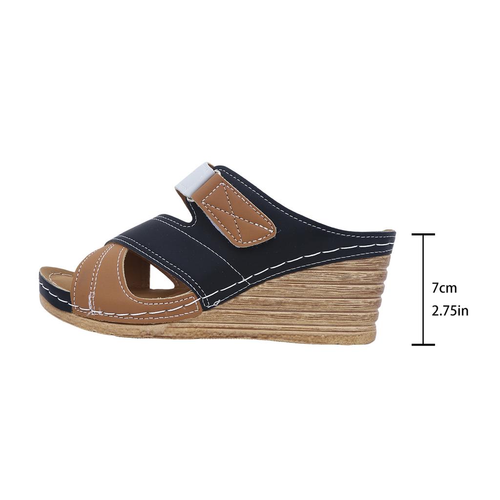 Fashion Summer Women Wedge Sandals Premium Orthopedic Open Toe Sandals Vintage Anti-slip Leather Casual Platform Retro Shoes for Women