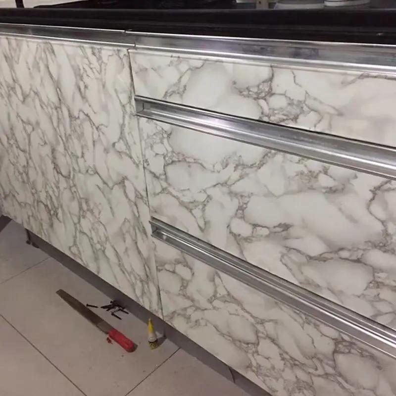 New Kitchen Oilproof Waterproof Self-Adhesive Wallpaper Countertop Stove Protection Film Table Cabinet Renovation Marble Sticker