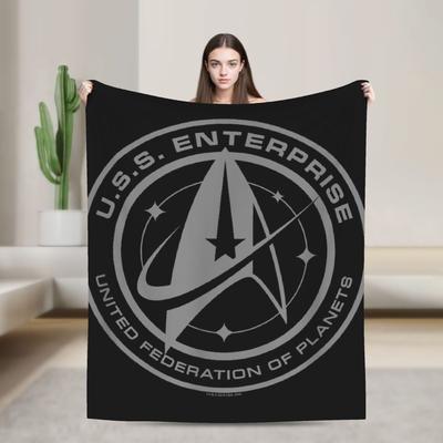 Stars Treks Discovery Enterprise Wappen Decke Für Wohnzimmer Flugzeug Reise Flanell Tagesdecke Bettdecke