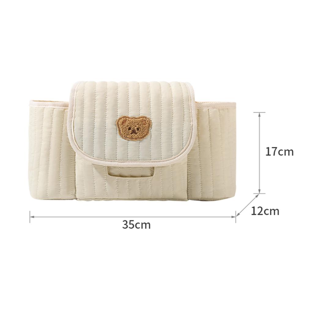 Quilted Diaper Handbag Large Capacity Baby Handcart Storage Bag Solid Color Fluffy Stroller Nappy Bag Babies Accessories