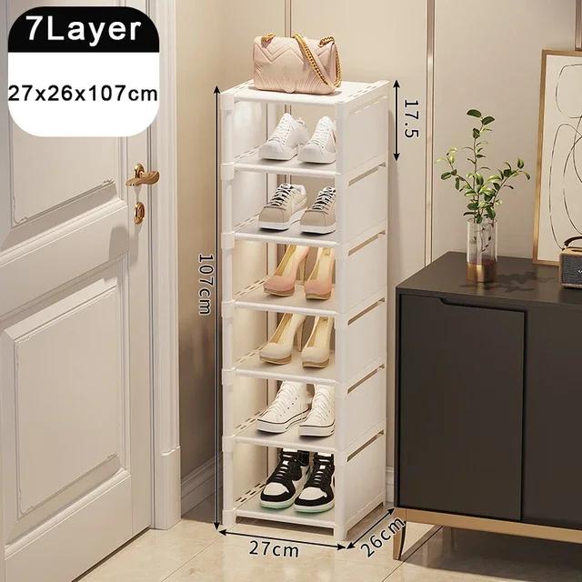 Shoe Organizer Shelf Multi-layer Stackable Dormitory Home Storage Stand DIY Wall Corner Space Saving Adjustable Shoe Organizer