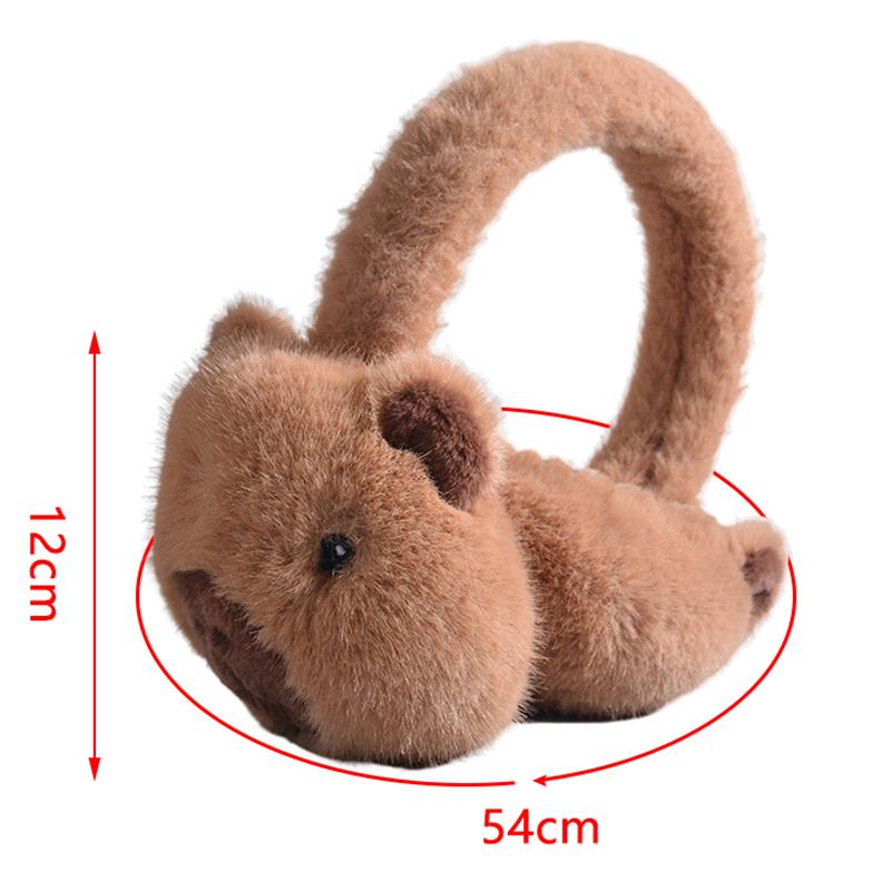 Niedliche Plüsch Capybara Ohrenwärmer Warmer Faltbarer Ohrenschutz für Damen Herren Winter Warm Ohrenklappen Outdoor Kälteschutz Ohrenschützer