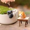 6Pcs/Set Mini Cute Kitten Gift Ornament Cartoon Luckily Cat Home Garden Bonsai Decorations Office Desktop Craft Accessories