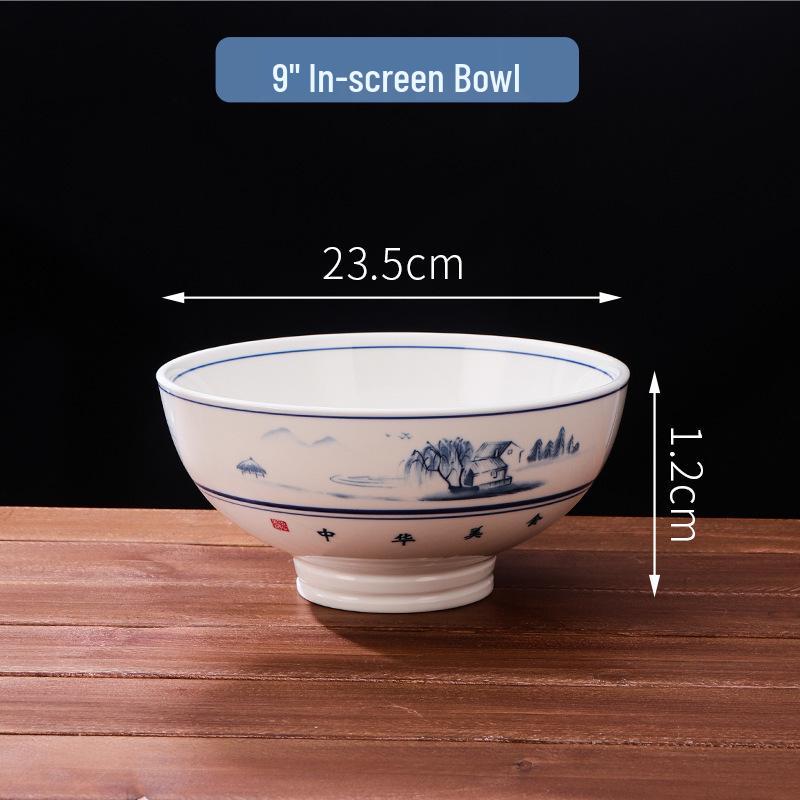 Large High-Footed Ceramic Soup & Noodle Bowl