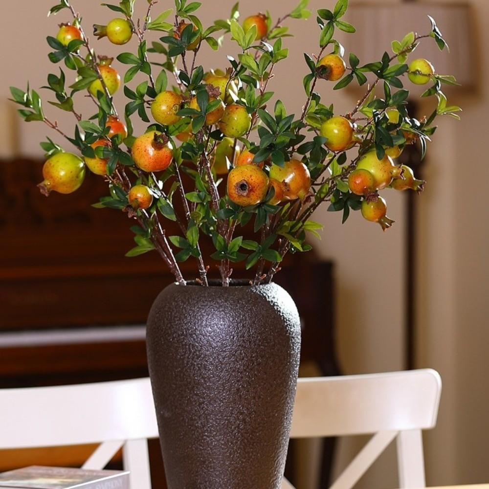 Plastic Artificial Pomegranate Branches 6-Fruit Simulation Foam Fruit Tree Indoor Outdoor