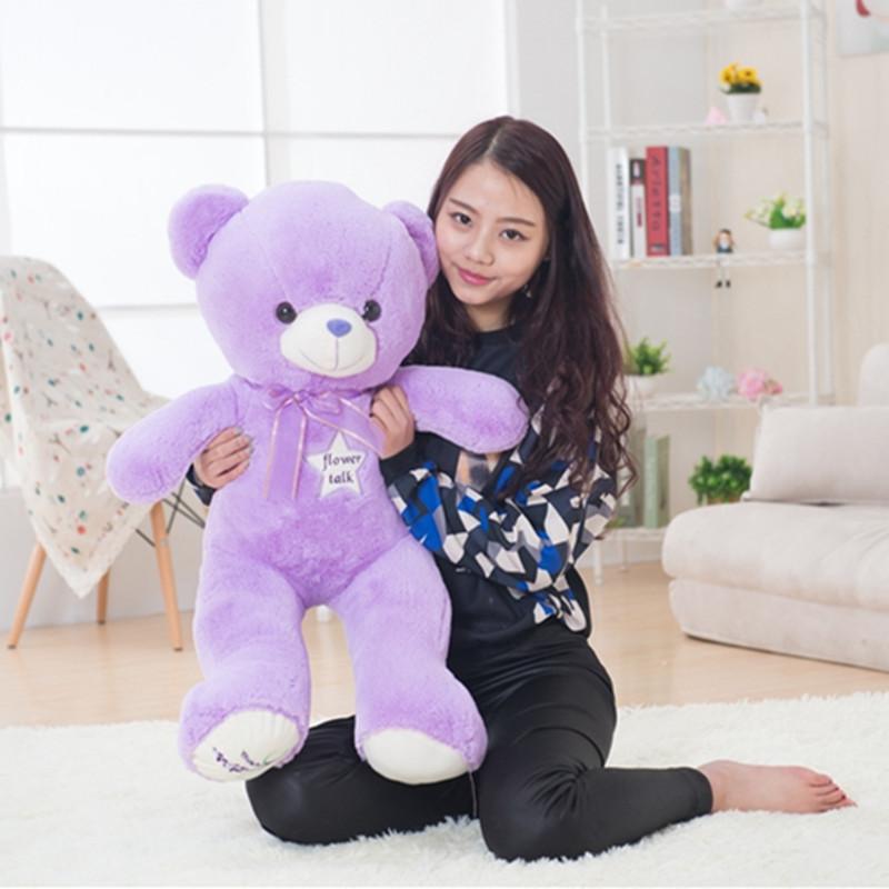 1 Stück 35 cm Niedliche Lila Bär Plüschtiere Gefüllte Niedliche Tiere Teddybär Puppen für Klassenkameraden Kinder Geburtstagsgeschenke