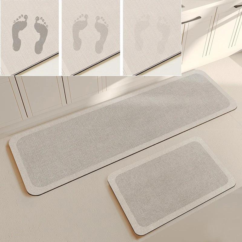 Kitchen Long Rug Absorbent Carpet Soft Diatom Mud Non-slip Pvc Floor Mat Home Decoration Modern Minimalist Alfombra De Cocina
