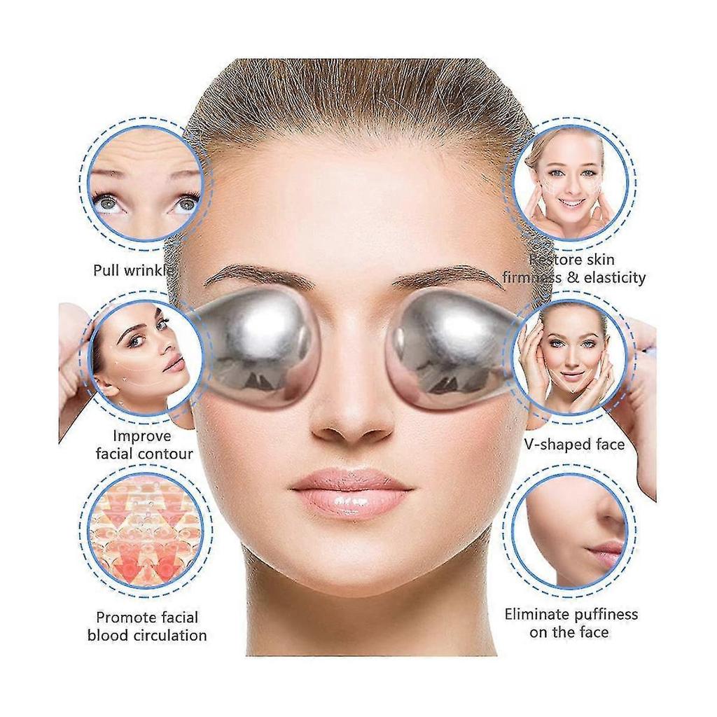 Ice Globes Spoon Massager Facial Skin Care Freeze Tool Stainless Steel Face Beauty Roller Cooling M