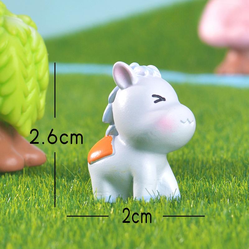 Mikro-Landschaft Niedlicher Kleiner Esel, Bauernhof-Gartenarbeit, Puppenhaus, Landschaftsdekoration, Kunsthandwerkliches Zubehör aus Harz, Kleine Ornamente