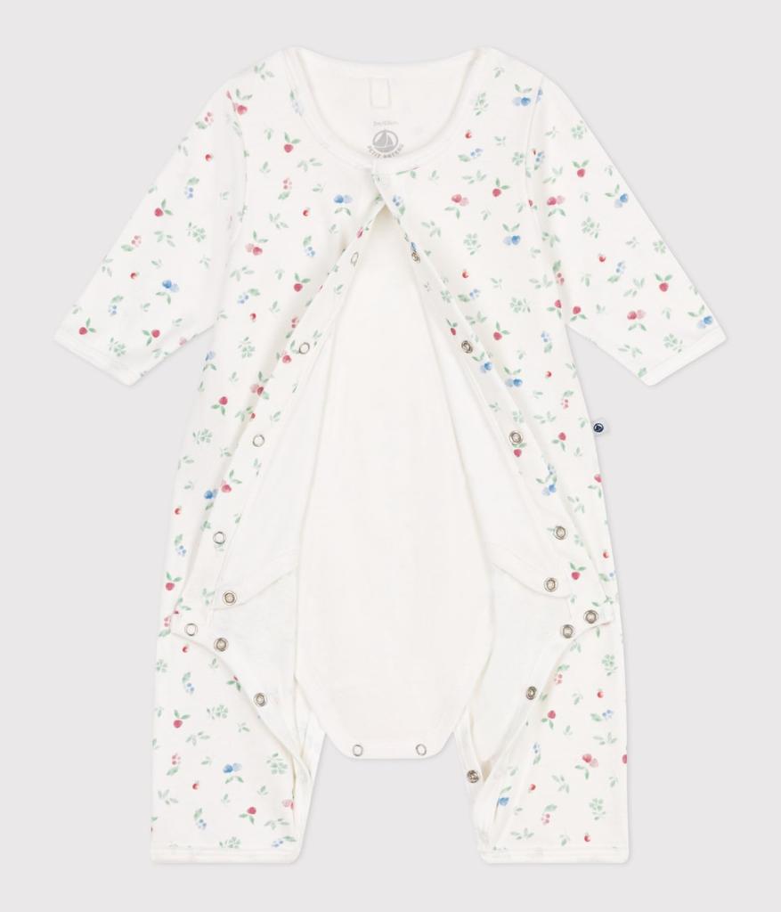 Bodyjama A0CIS 6 Months 67cm [Petit Bateau] Off-white/Multicolor