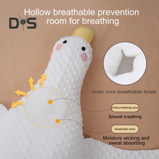 Säuglingskissen mit Sicherheitsgurt, Gänseform, Einschlafhilfe für Babys, Sleep Buddy, verhindert Milcherbrechen, Arm-Wickel-Unterstützung, beruhigendes Schlafspielzeug für Babys, Nacken