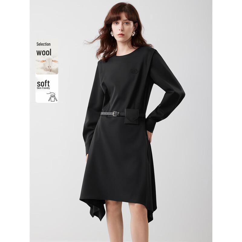 

ELLE French Merino Wool Irregular A-Line Dress L