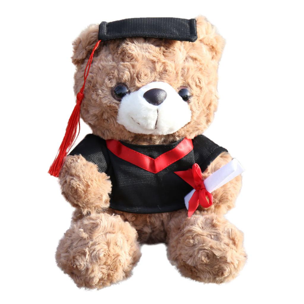 Graduation Teddy Bear Plush Toy With Pp Cotton Filling For Birthday Gift Girls