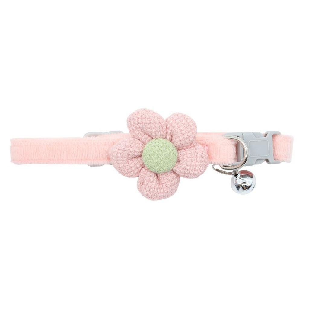 Flower Necklace Choker for Pet Neck Decorations Flower Bell Christmas Dog Necklace Pet Neck Jewelry