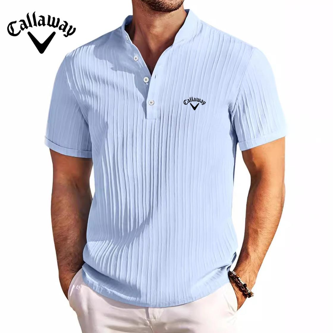 

Callaway Embroidered Plus Size New Men s Retro Cotton Linen Striped Henley Shirt Casual Loose Fit Shirt S