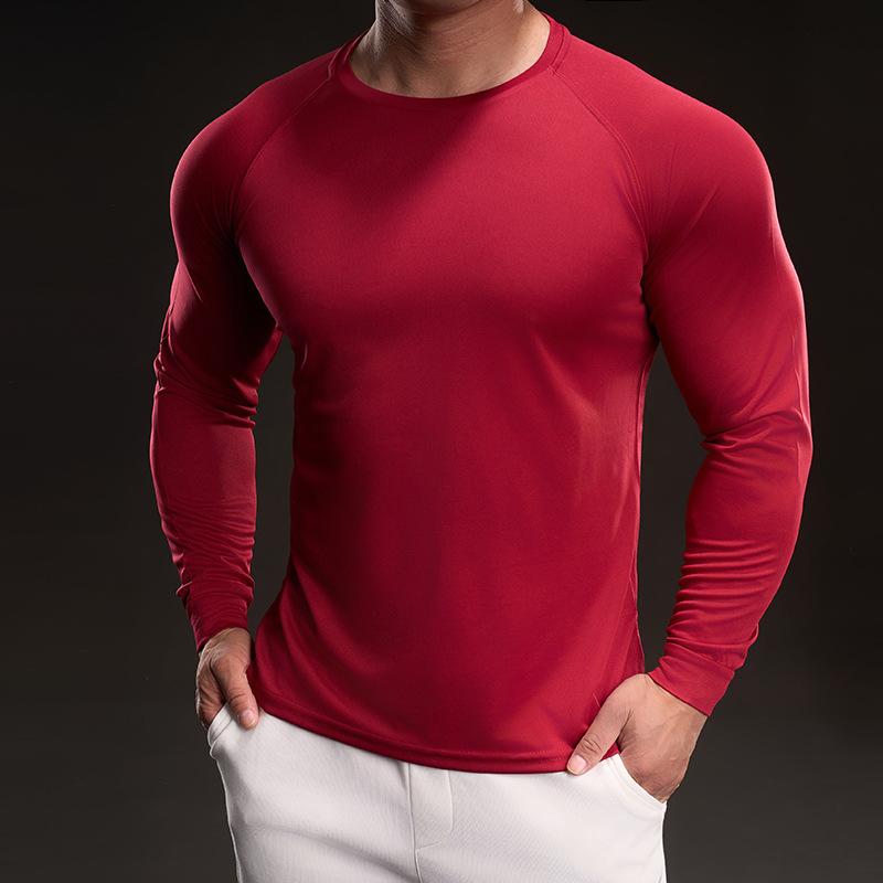 Spring Slim Long-sleeved Training Suit Casual Fashion Running Sports Fitness Outdoor T-shirt Men