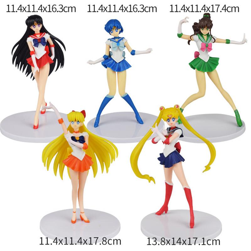 New Cartoon 23cm Anime Sailor Moon Tsukino Action Figure Wings Toy Doll Cake Decoration PVC Model Girls Gift Toy for kid