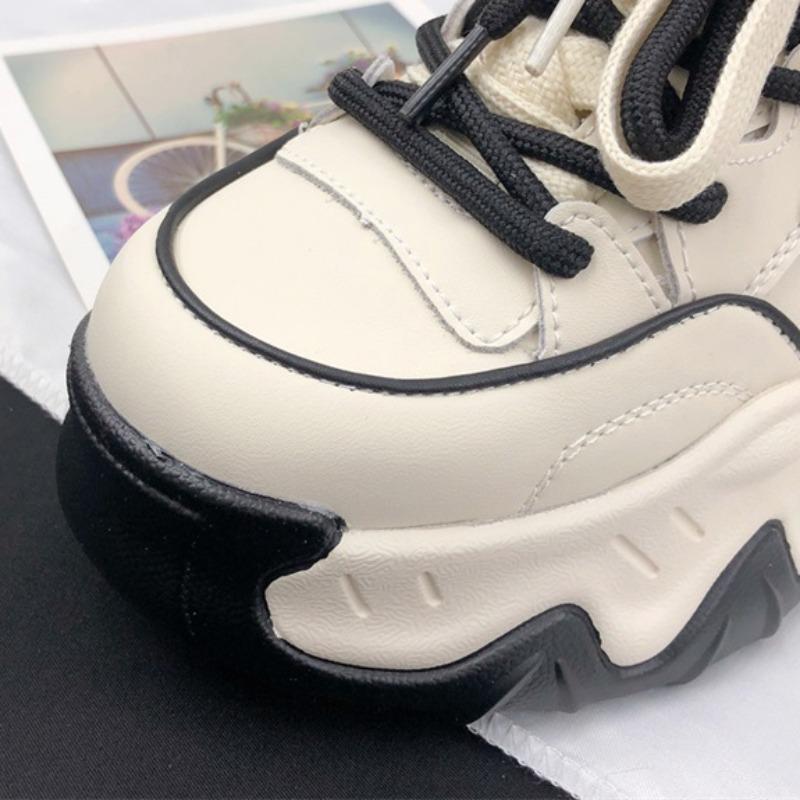 Fashion High Quality Woman Pink Board Shoes Trend Comfortable Thick Sole Increase Casual Shoes Female Sneakers Fashion Lace Up Flat Shoe