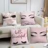 Ins Style Beauty Makeup Eyelash Peach Skin Cushion Cover For Pillow Printing Sofa Decoration Home Room Office Nordic Simplicity