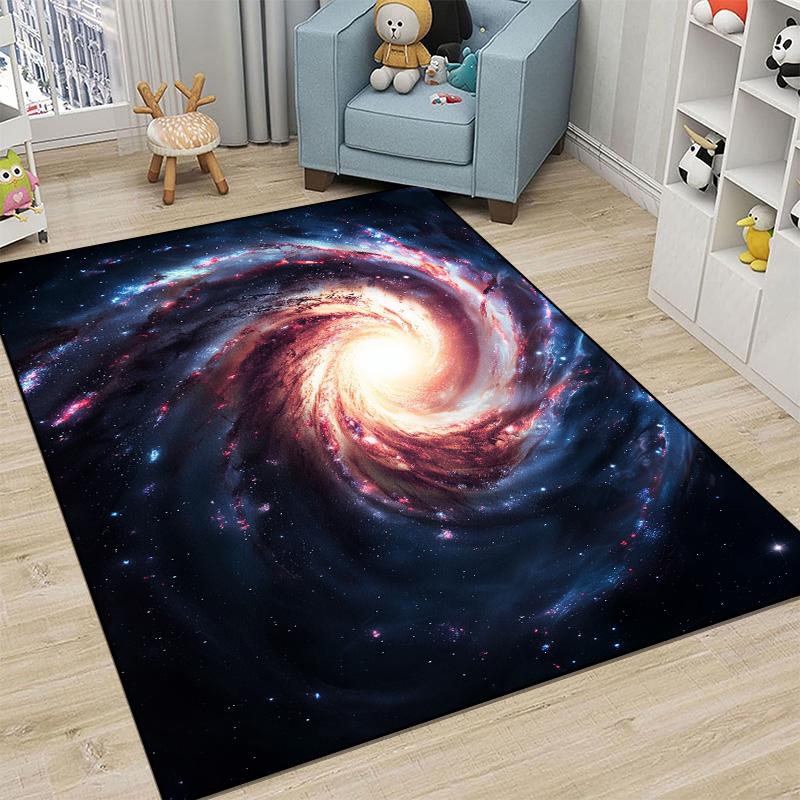 Children Bedroom Decoration Carpet Outer Space Pattern Abstract Carpets Living Room Sofa Area Rug Child Bedside Non-slip Mat