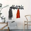 Metal Birds Key Holder Wall Mount Coat Hat Towel Rack Modern Floral Decor