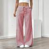 Pantaloni Larghi a Righe in Lino da Donna, Vita Alta con Coulisse, Pantaloni Palazzo Casual con Tasche, Pantaloni Estivi a Vestibilità Larga