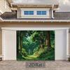 2D Green Nature Forest Backdrop Anime Woodland Scenery Photo Booth Background