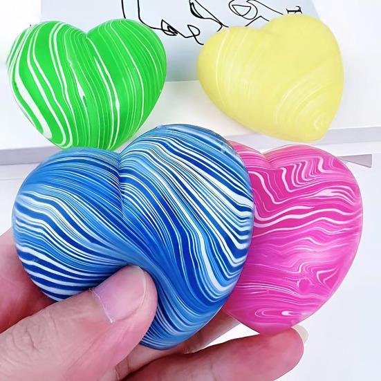 Love Heart Squeeze Toy Anxiety Relief Flow Texture Heart Shape Sensory Toy Soft TPR Decompression Stress Ball Party Favors