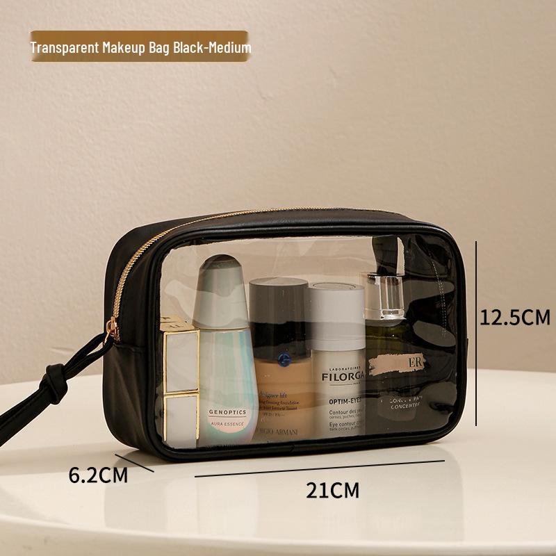 Large Transparent PVC Waterproof Travel Makeup Bag - Thickened, Multi-purpose, Portable Handheld Storage